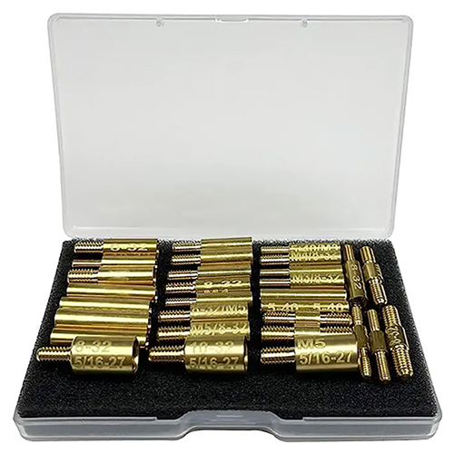 بندقية تنظيف قضيب تركيب محولات 30 قطعة حزمة 5-40 8-32 10-32 5/16-27 M3 M4 M5 المواضيع في الذكور والإناث قضيب موصل