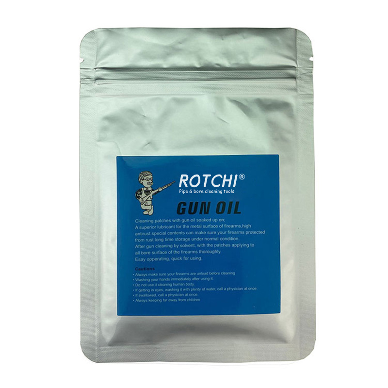 رقع تنظيف المسدس الممتصة للزيت معبأة مقابلًا
