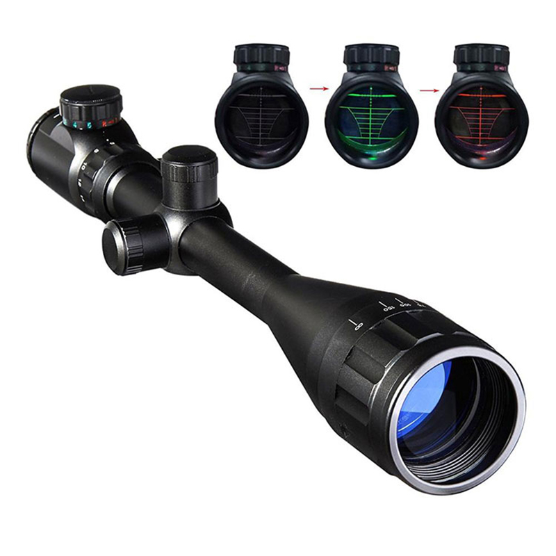 نطاق الصيد التكتيكي الأحمر والأخضر نقطة مضيئة شبكاني 6-24x50 Riflescope تلسكوب مسدس هواء قناص بندقية نطاق الصيد نطاق