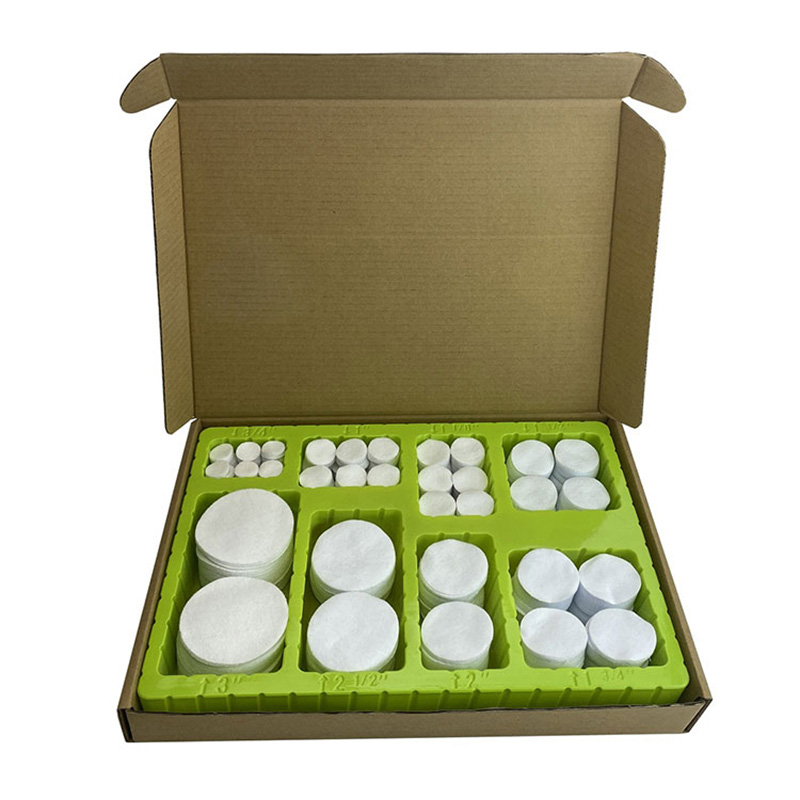 صندوق نفطة من القماش القطني الأبيض المربع لتنظيف المسدس